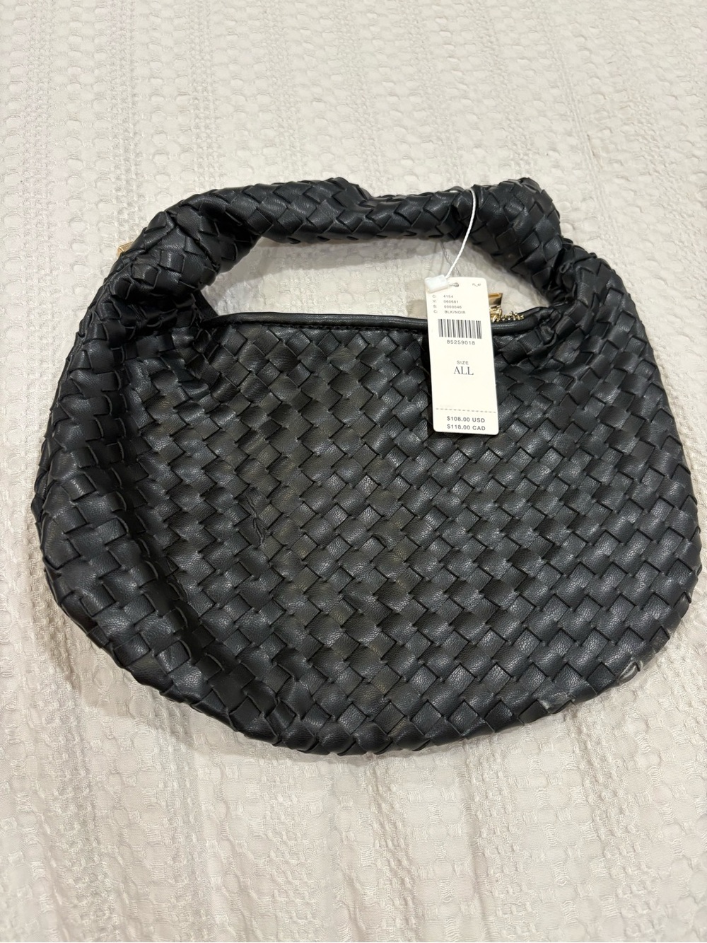 Anthropologie Black Woven Mini Hobo Bag
